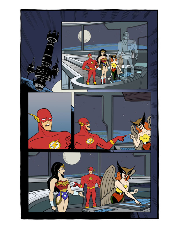 Pencils by John Delaney, Inks by Ty Templeton; from “Justice League Unlimited #44″